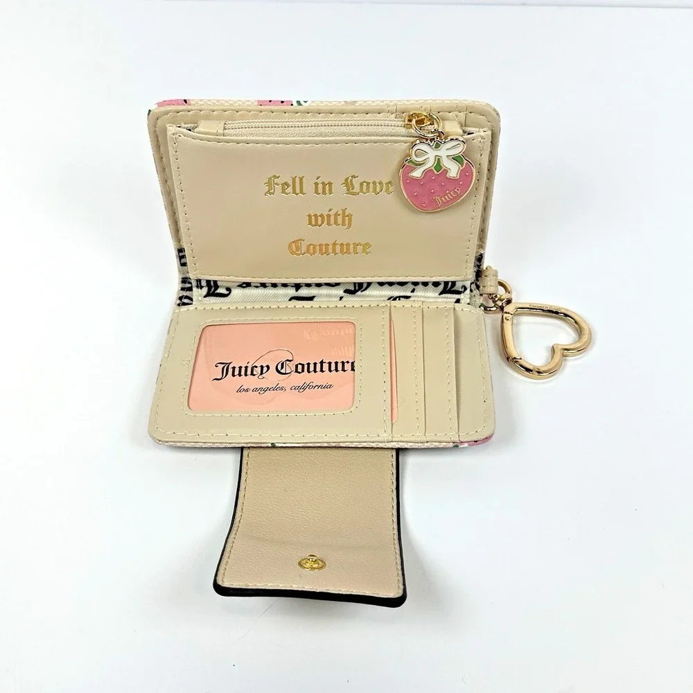 Juicy Couture Strawberry Wallet Keychain Card Holder Berry Sweet NWT